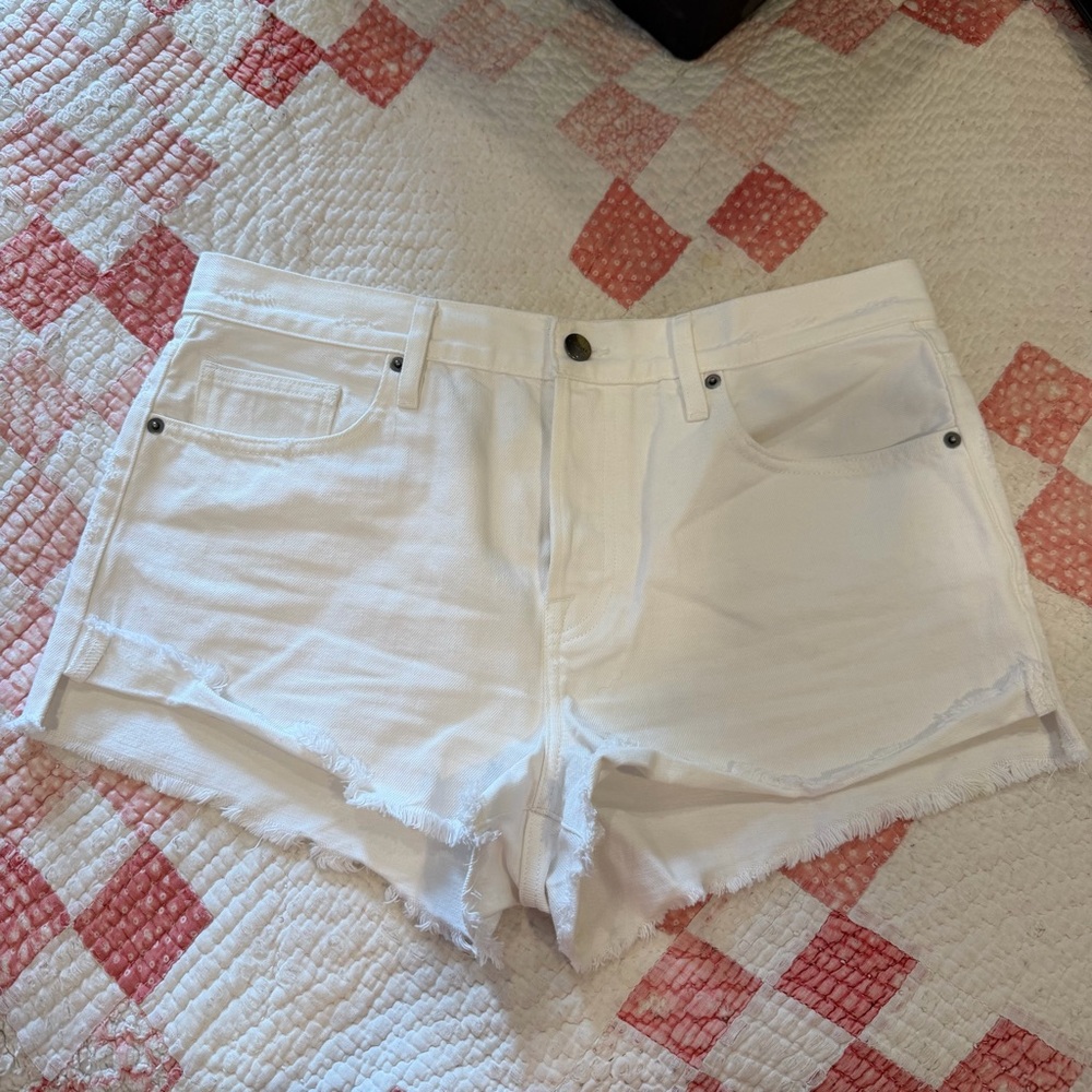 Frame white denim shorts